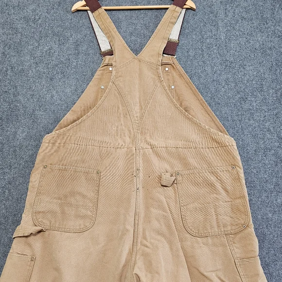 Vintage 1970s Carhartt Bibs Overalls Double Knee Duck Canvas Quilted Liner 50x32